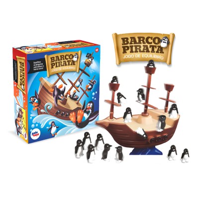 Jogo Barco Pirata Pinguim Pakitoys