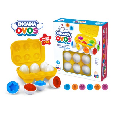 Kit de Aprendizado de Cores Formas Encaixa Ovos Pakitoys