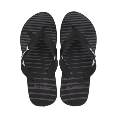 Chinelo Sandalia Rider Feel Urban Preto Com Grafite