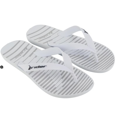 Chinelo Sandalia Rider Feel Urban Branco e Cinza