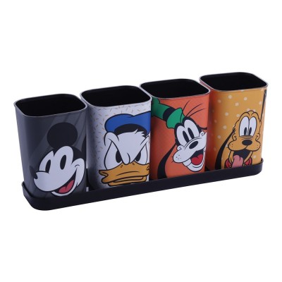 Porta Canetas C/ Bandeja Mickey & Amigos -5 Pcs Disney Plasutil