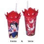 Copo com Canudo Coroa Branca de Neve 500ml Disney Plasutil