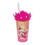 Copo com Canudo Coroa Bela Adormecida Aurora 500ml Disney Plasutil