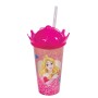 Copo com Canudo Coroa Bela Adormecida Aurora 500ml Disney Plasutil