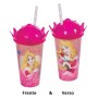 Copo com Canudo Coroa Bela Adormecida Aurora 500ml Disney Plasutil