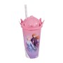 Copo com Canudo Coroa Frozen 500ml Disney Plasutil