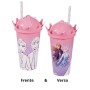 Copo com Canudo Coroa Frozen 500ml Disney Plasutil