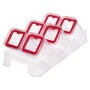 Porta Condimentos Cristal C/ Base Vermelho - 6 Potes Plasutil