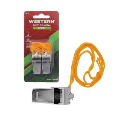 Apito Metal Sport Western - Cartela 2 Unidades